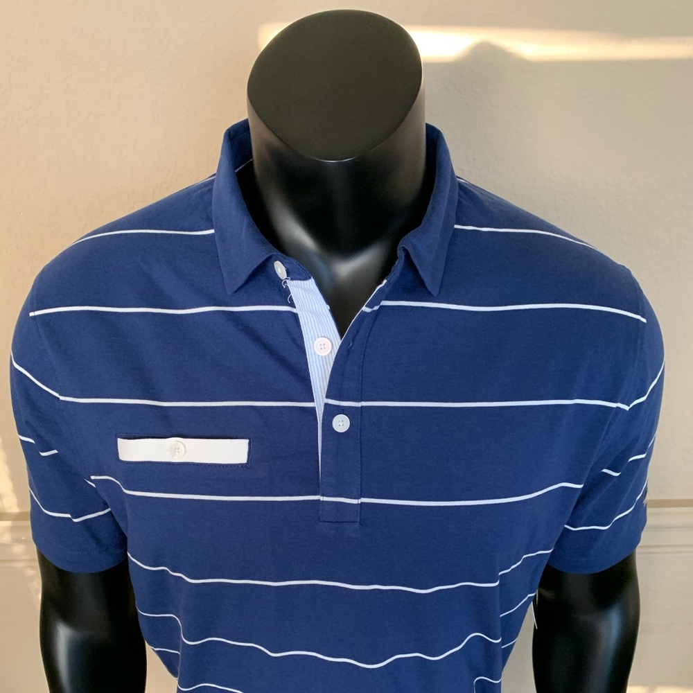 Nike Dri-Fit Men’s Medium-Tall Blue Striped Polo